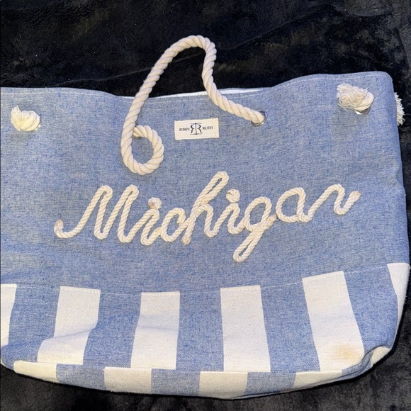 Robin Ruth Handbags - Robin Ruth Michigan Blue and White Tote